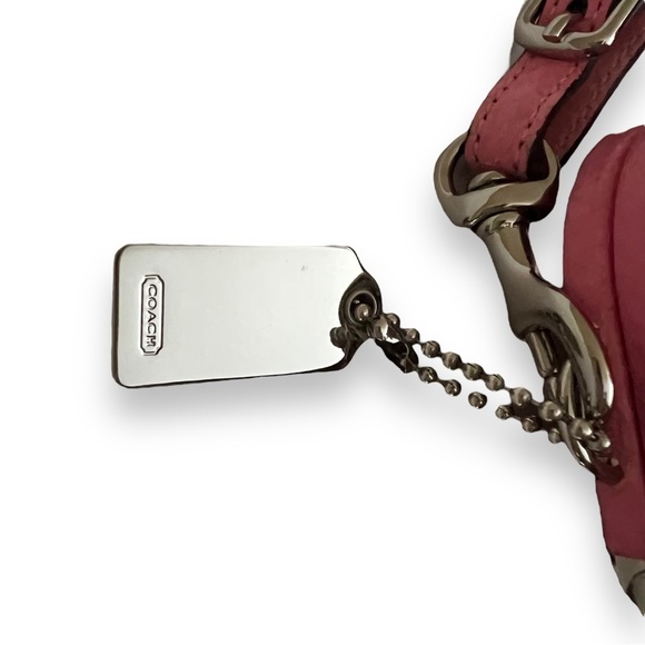 Rare Coach Limited Edition Jeweled Kisslock Wristlet Clutch Bag Hot Pink Brown - Picture 7 of 13